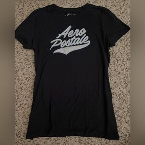 Aeropostale Black Tee with White Logo